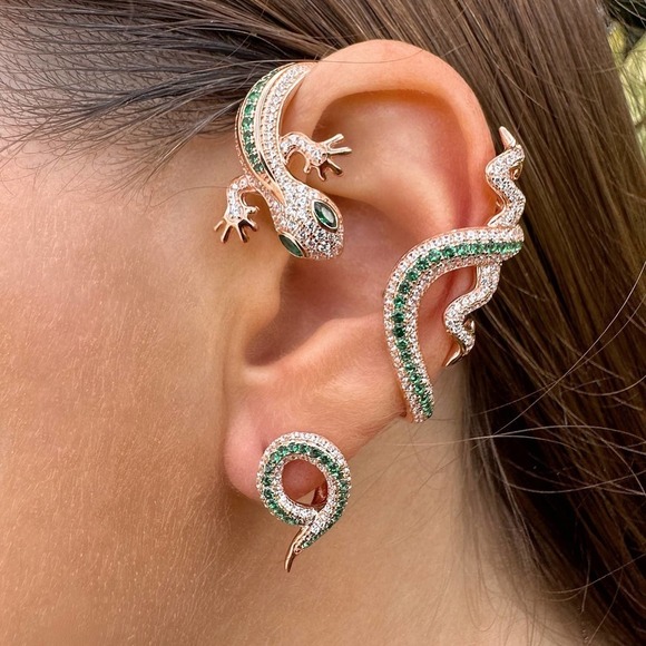 Single Statement Gecko Ear Jacket - 14k Rose Gold NEW!!! - Picture 1 of 4